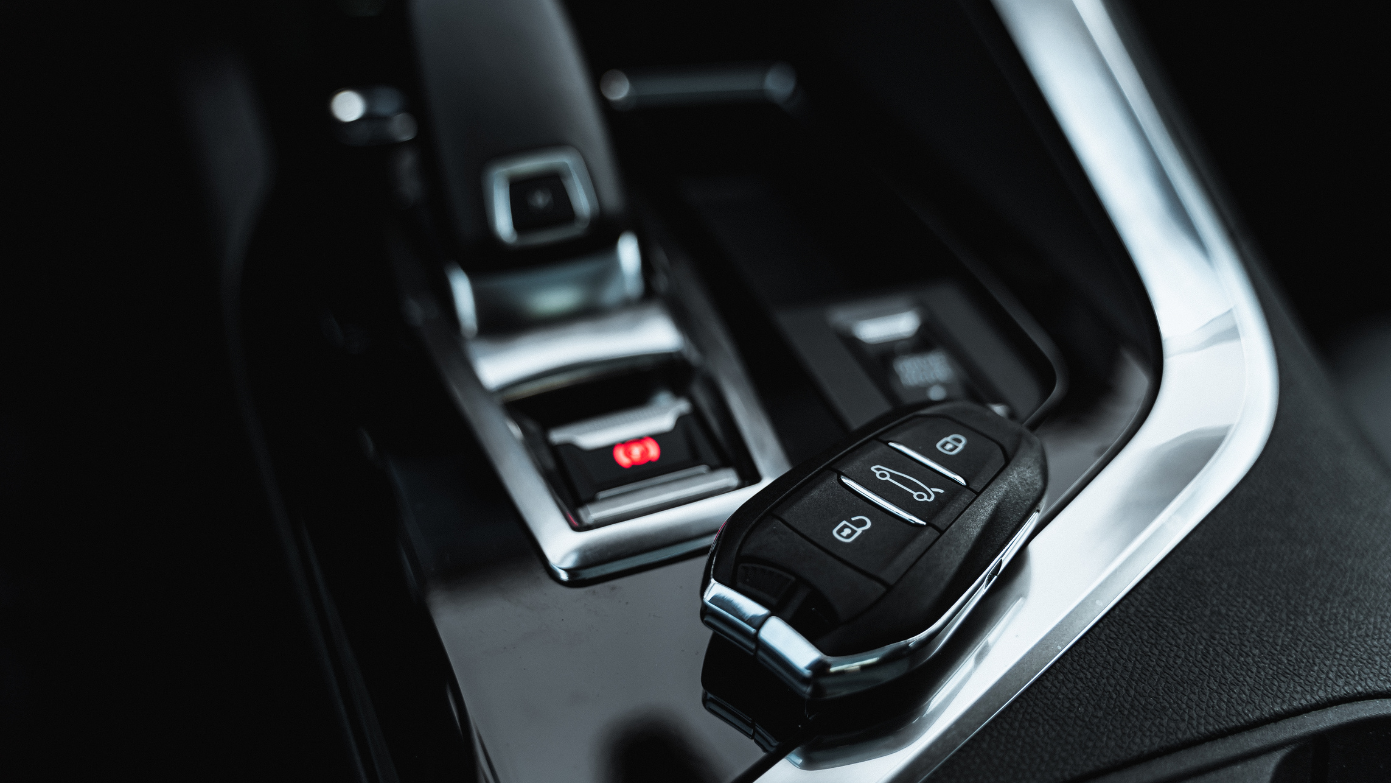 Inside car with keys