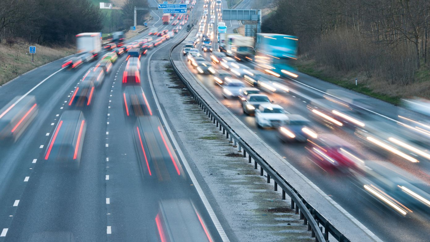 Cars driving down the motorway