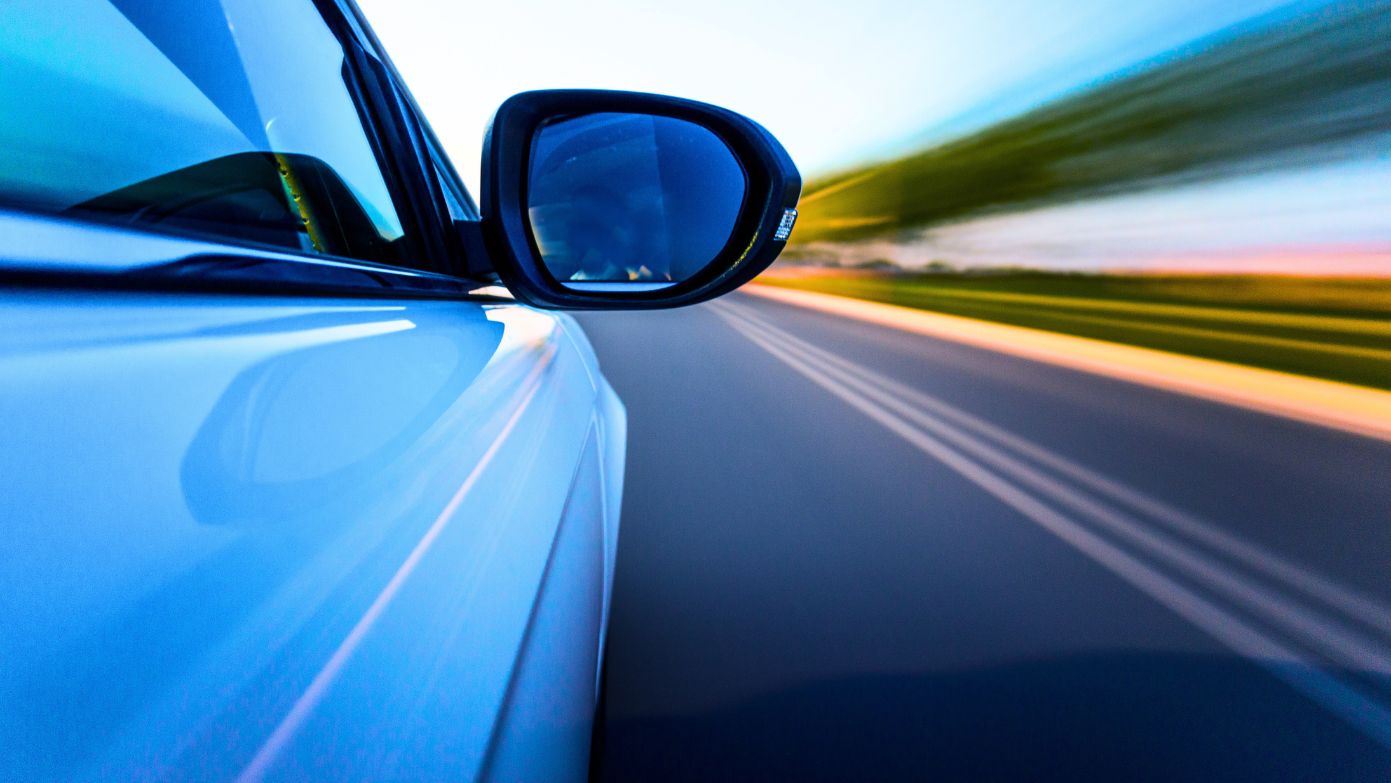 Car driving with a blur