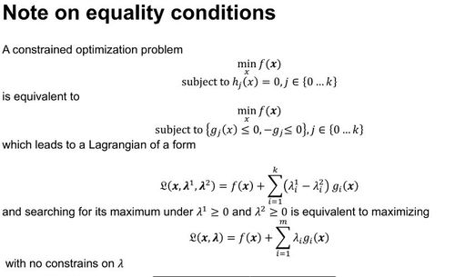 note on equality conditions