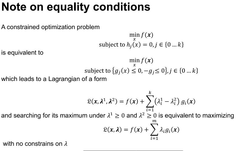 note on equality conditions