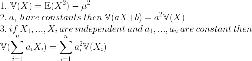 Properties of Variance 
