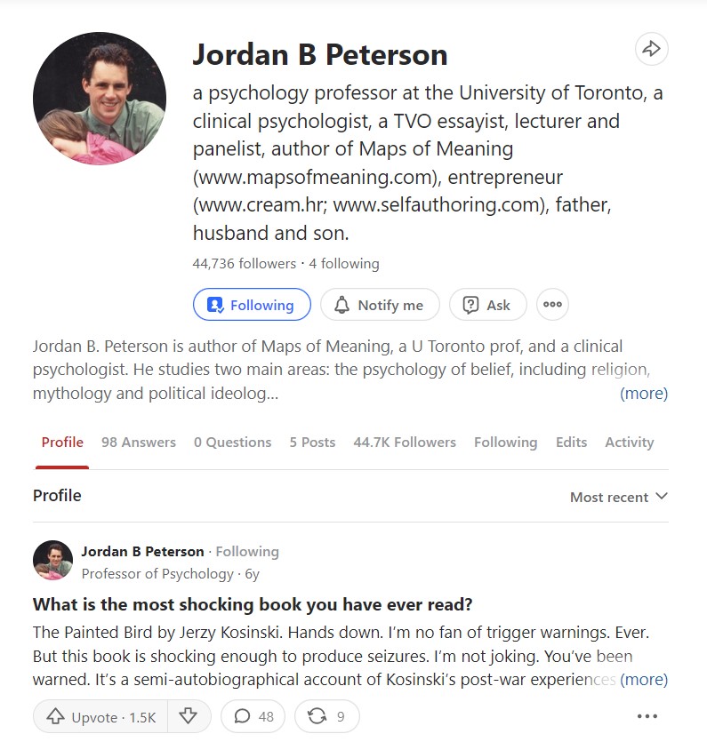 Quora Jordan B. Peterson