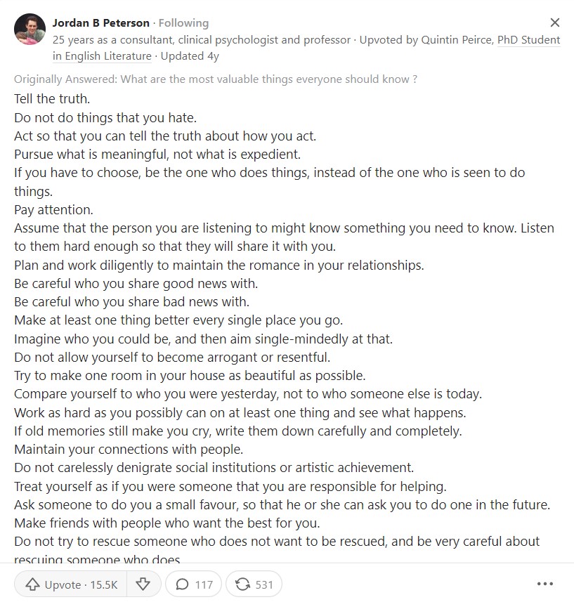 Quora Jordan B. Peterson