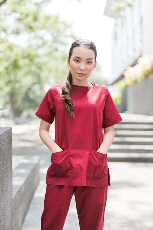 Nurse standing outside