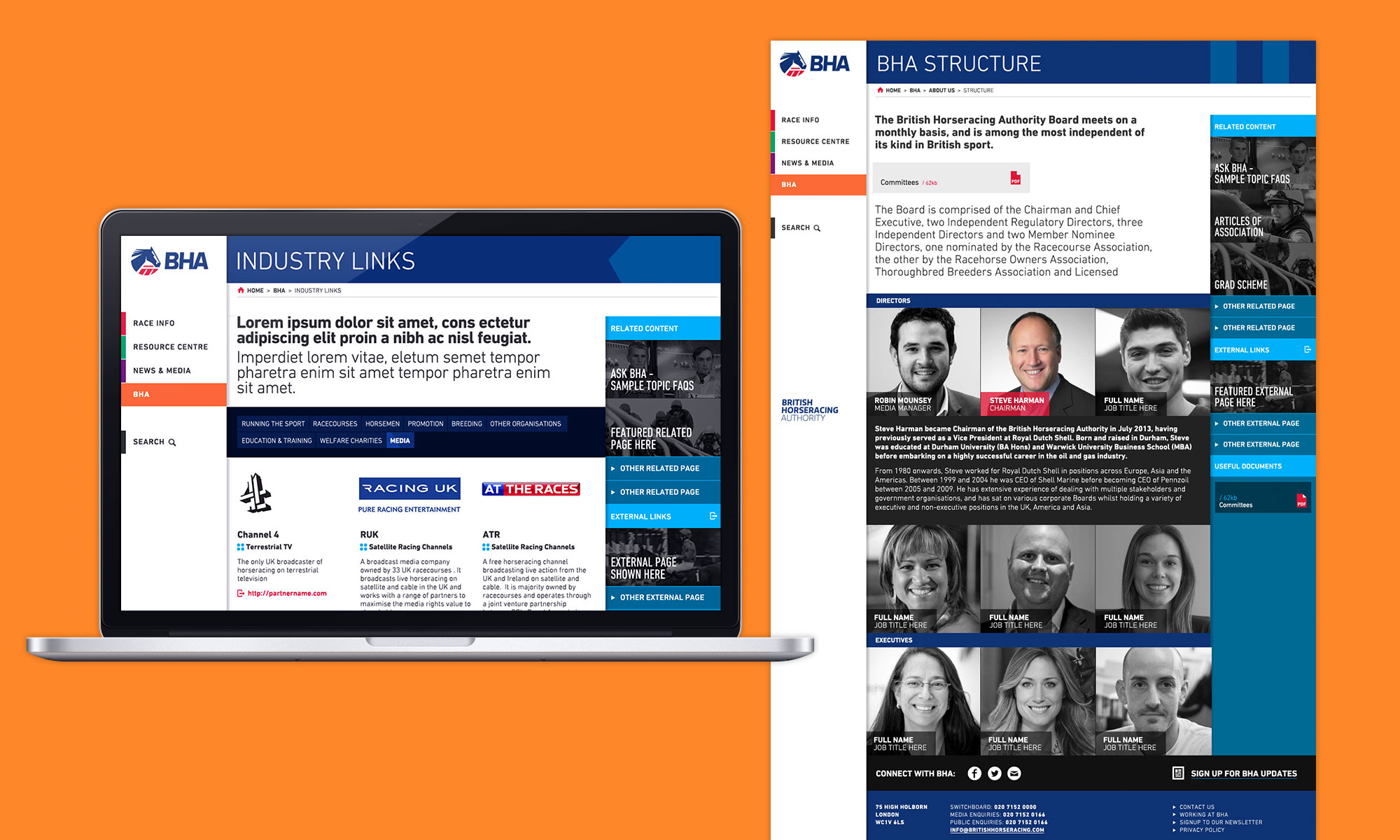 Designs for the BHA web experience