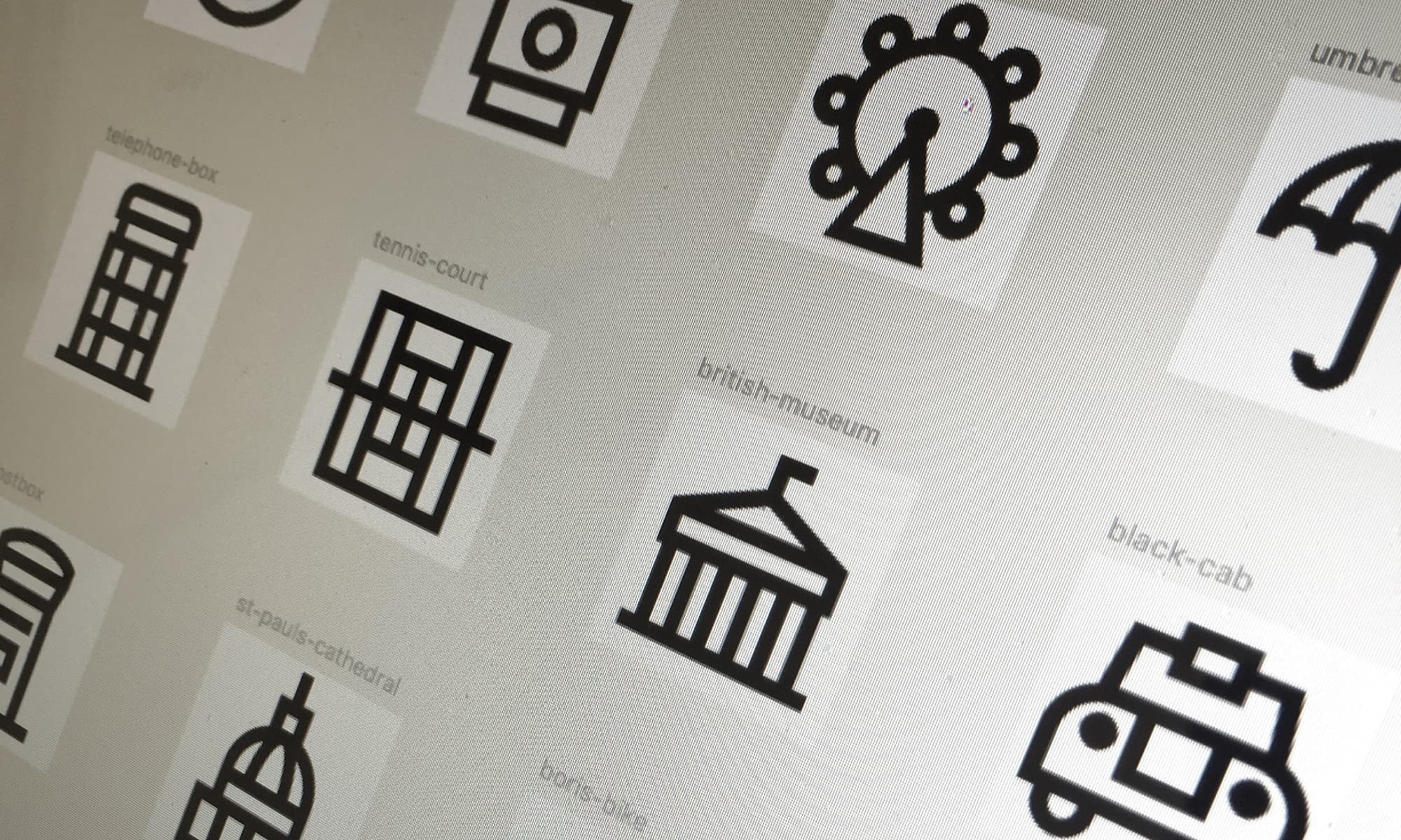 A work-in-progress photo of the London set coming together