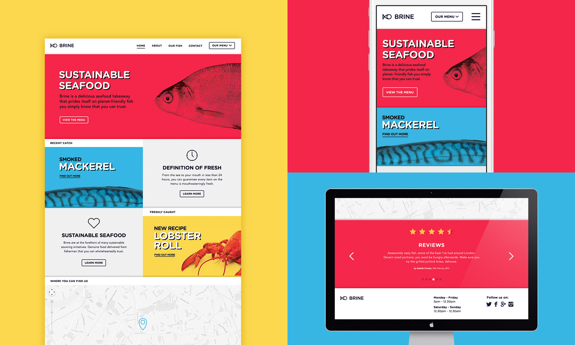 Showing a few features of the Brine website.