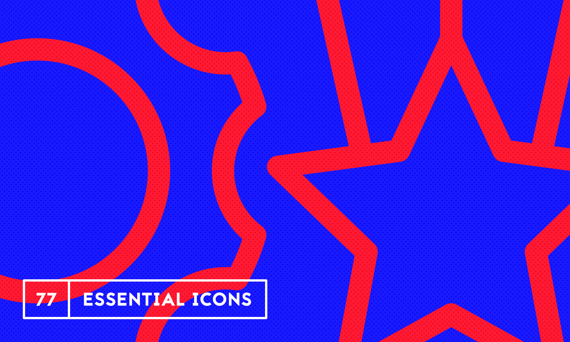 Abstract, colourful image of two icons