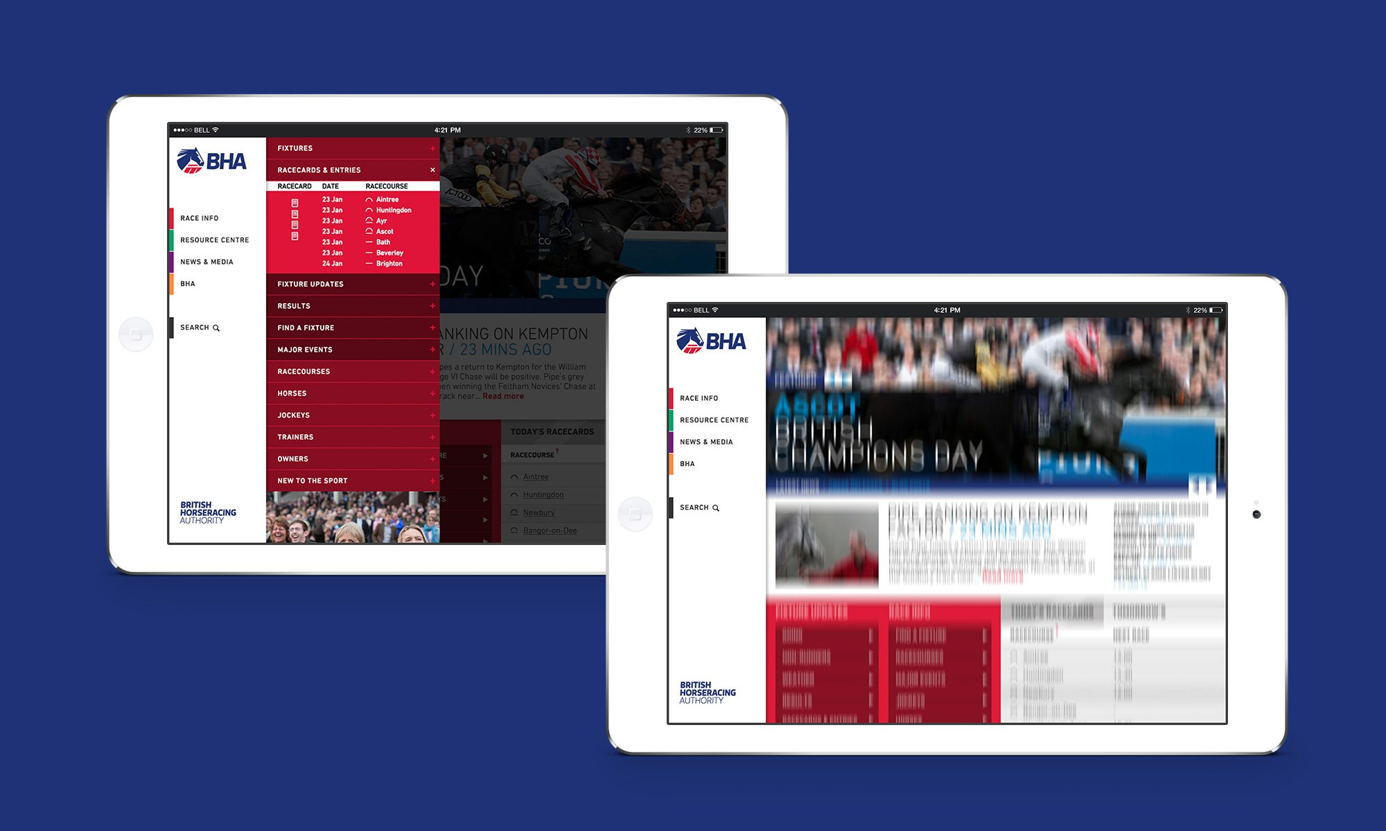 Designs for the BHA web experience