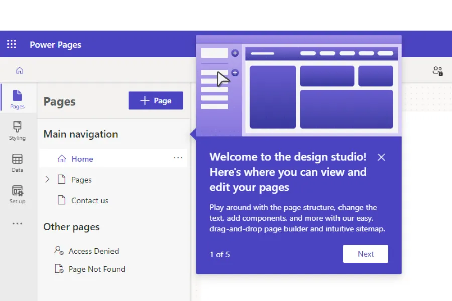 Power Pages design studio