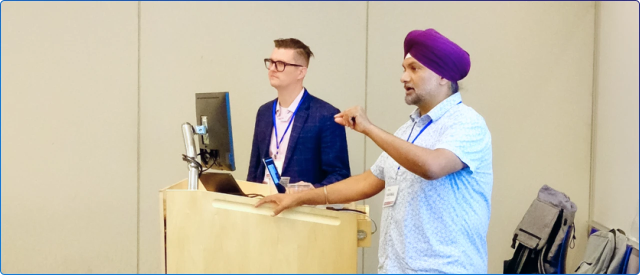 Picture of Kanwal speaking in the session