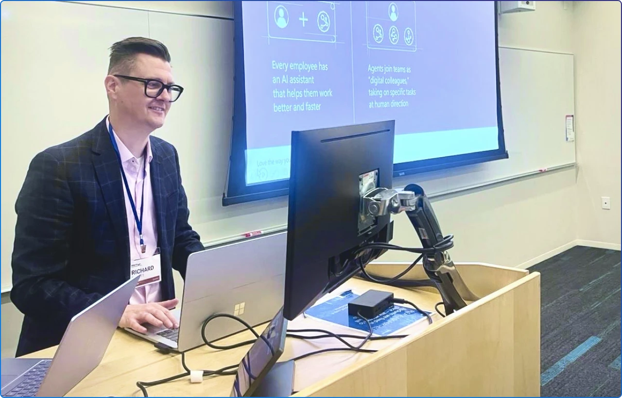 Richard speaking on the use of AI Agents in the modern workplace