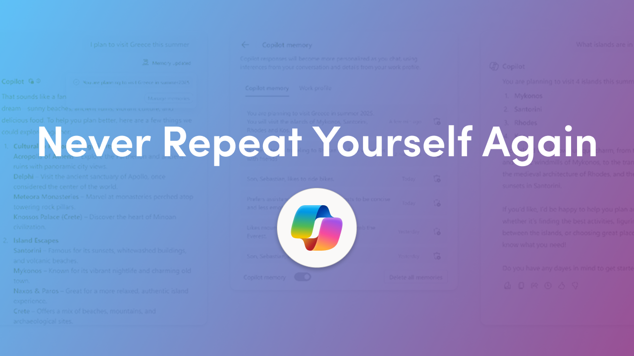 Introducing Copilot Memory: Boost Productivity with Personalized AI