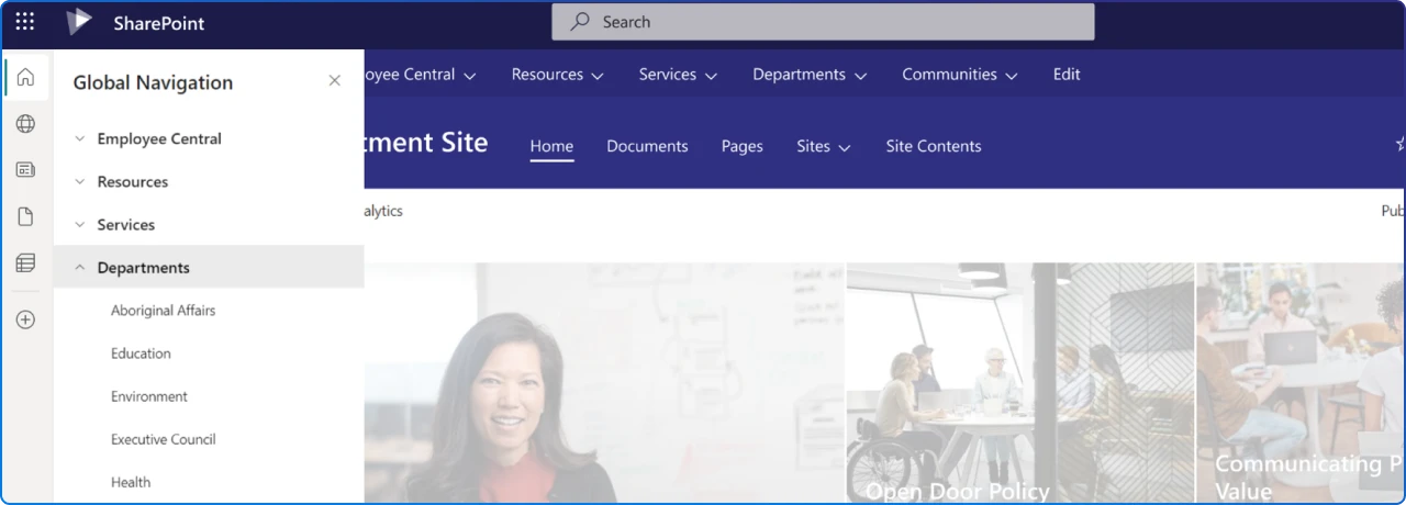 Global Navigation in SharePoint