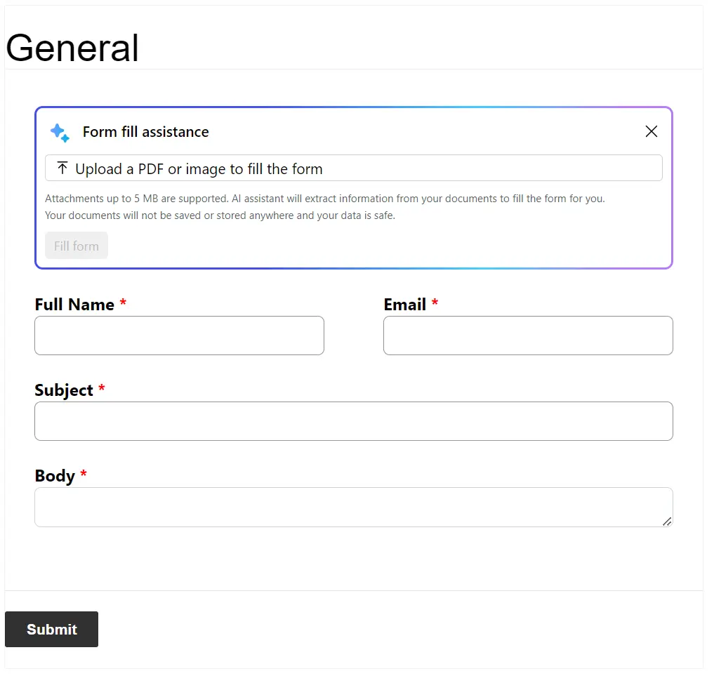 Auto-fill form