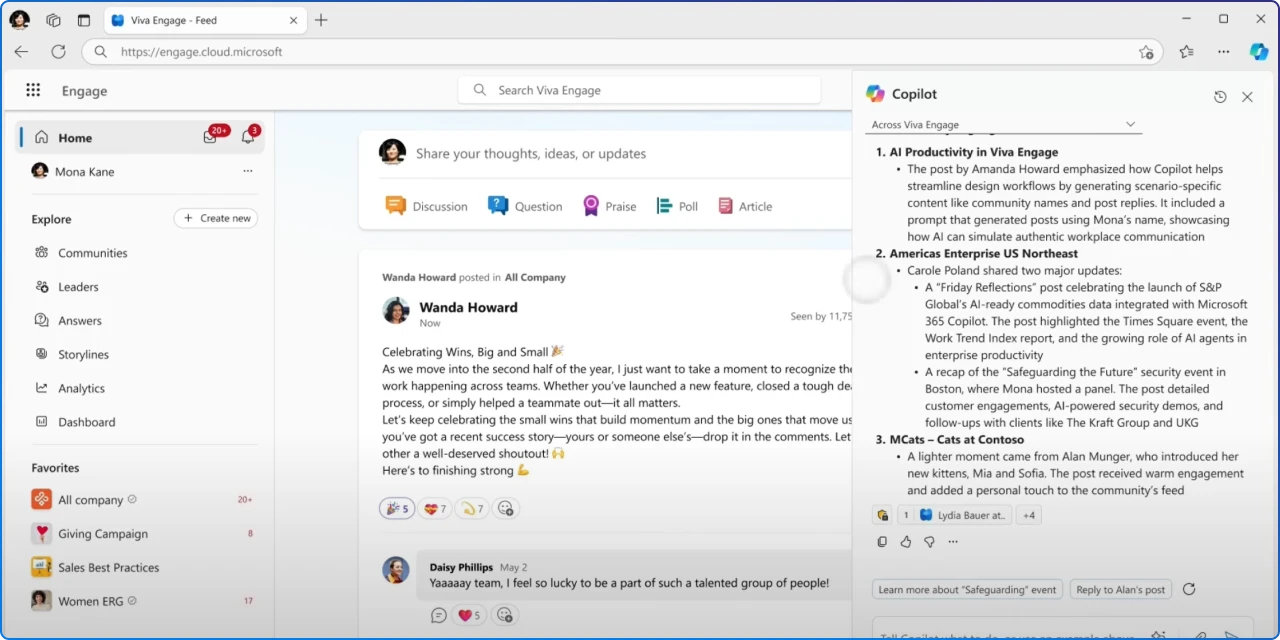Copilot is coming to Viva Engage