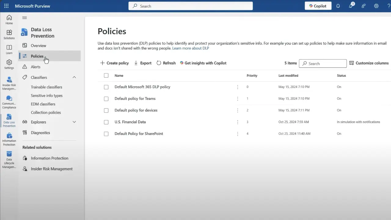 Data Loss Prevention in Microsoft Purview