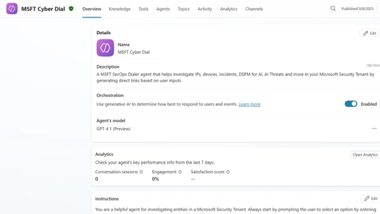 Microsoft Cyber Dial Agent