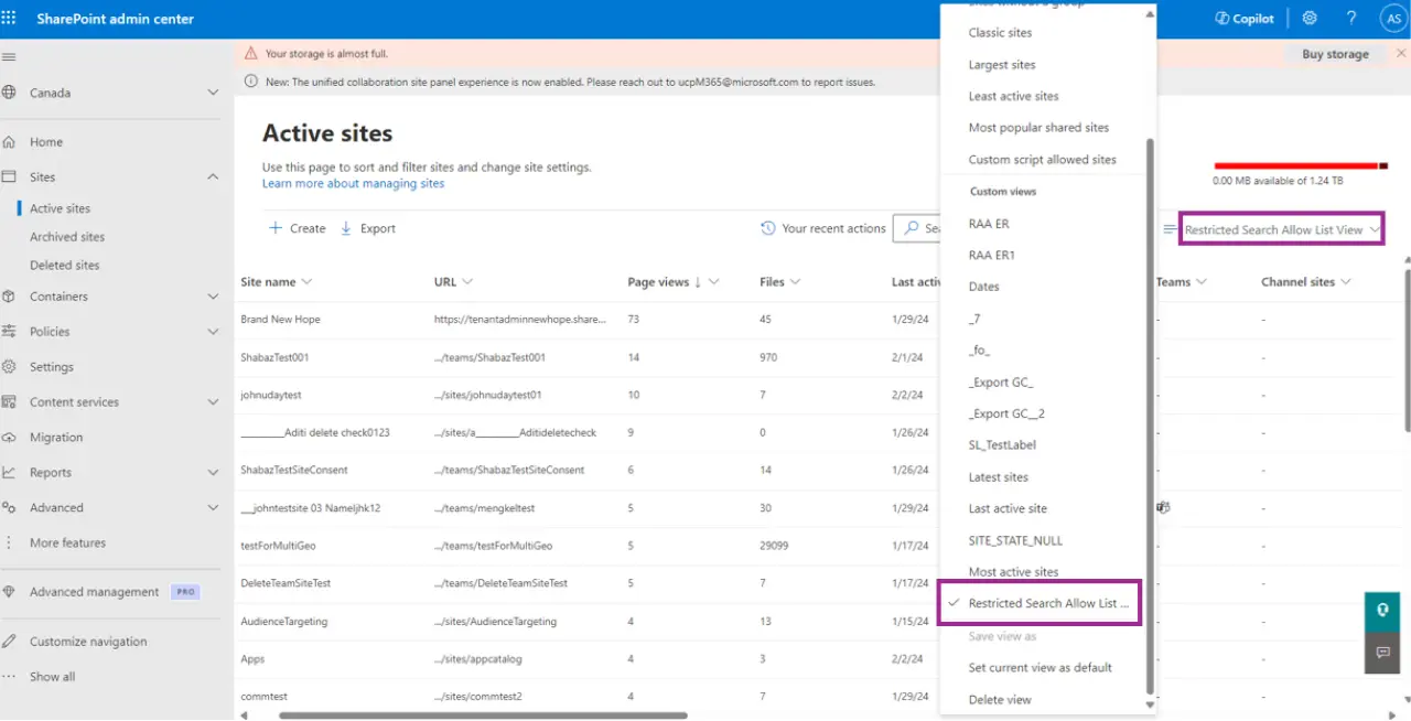 Allowed list in Restricted SharePoint Search
