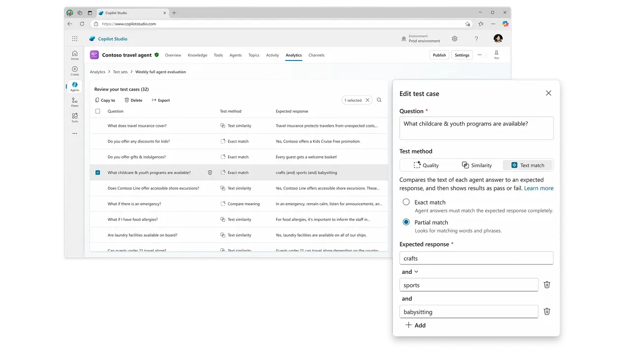 Copilot Studio Test Sets