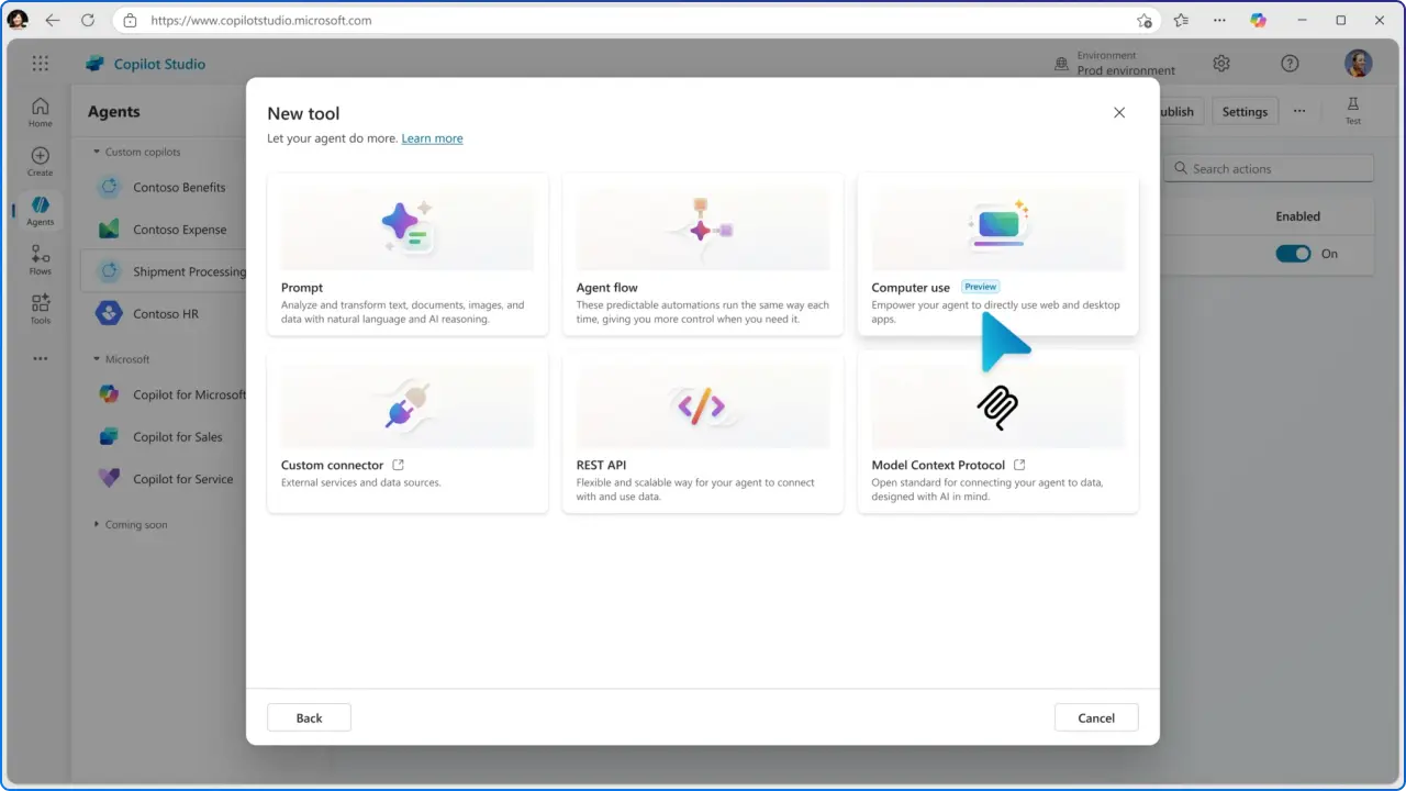 Computer Use Agents in Microsoft Copilot Studio