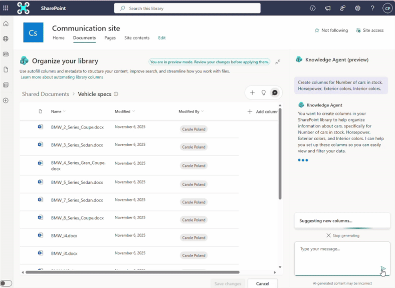 SharePoint Knowledge Agent
