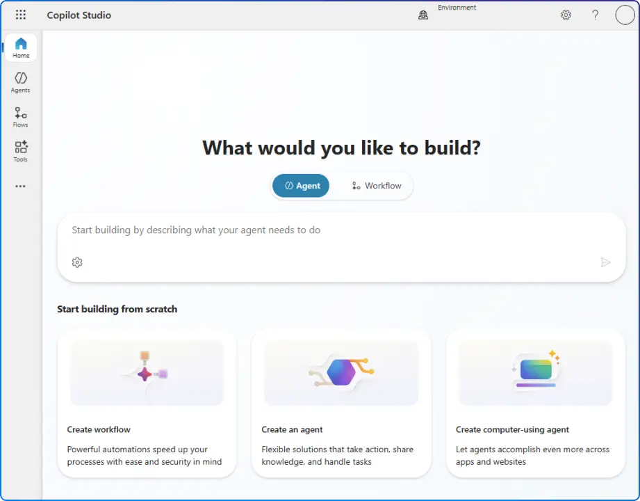 Microsoft Copilot Studio screen