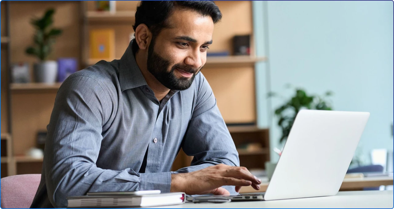 A person working on their lptop