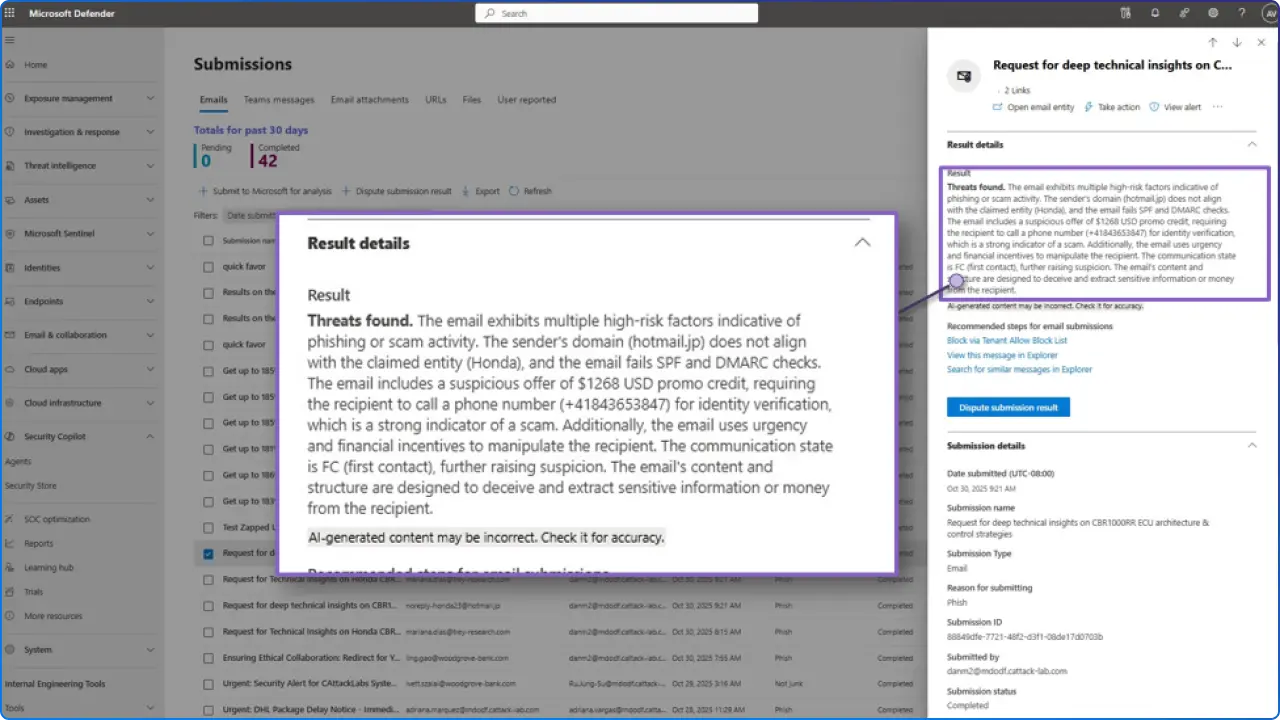 Microsoft Defender dashboard