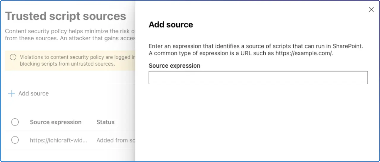 SharePoint Online Content Security Policy Trusted script sources