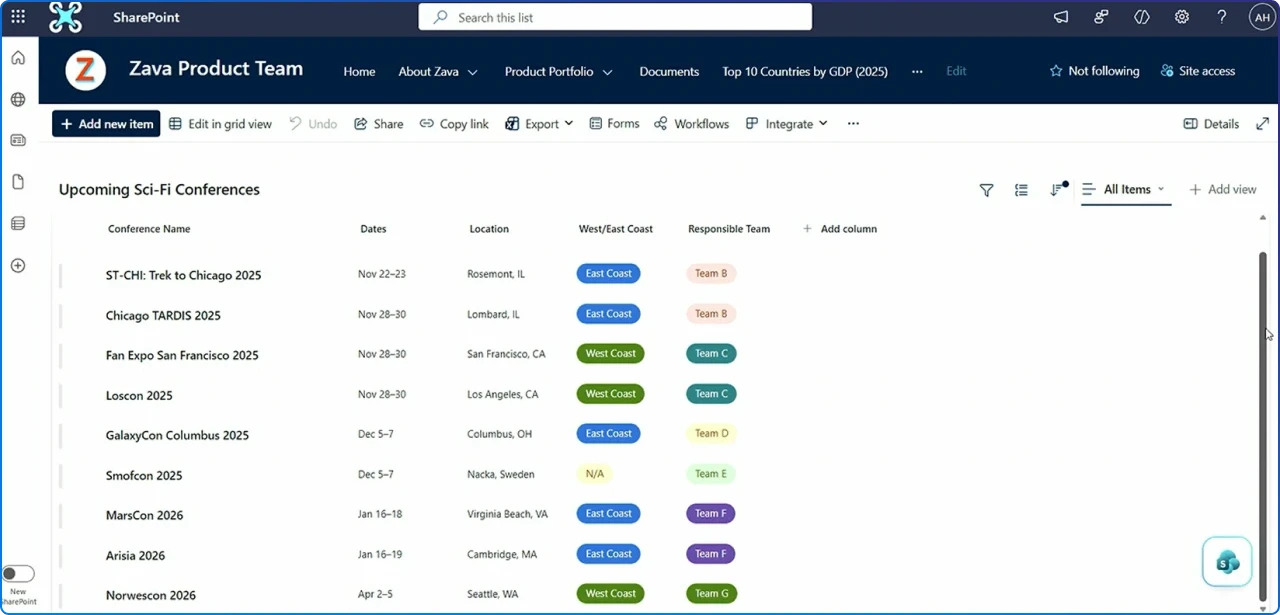 SharePoint List Agent