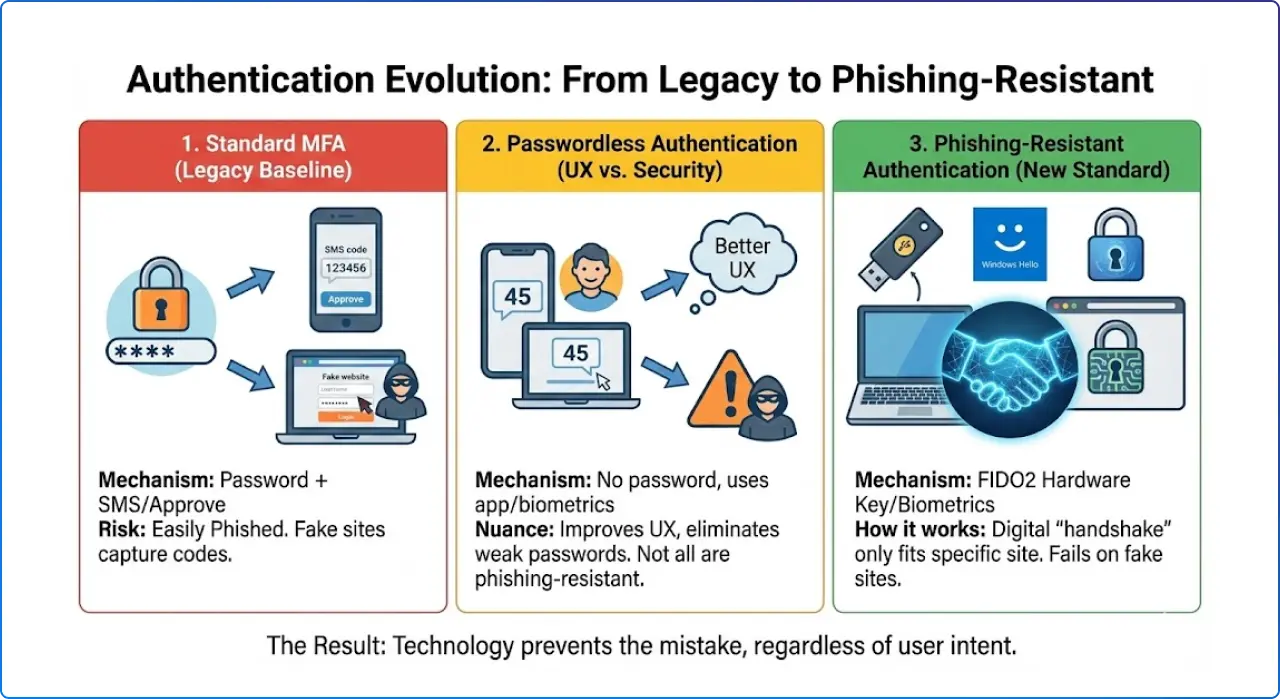 Authentication evolution from legacy to phishing-resistant