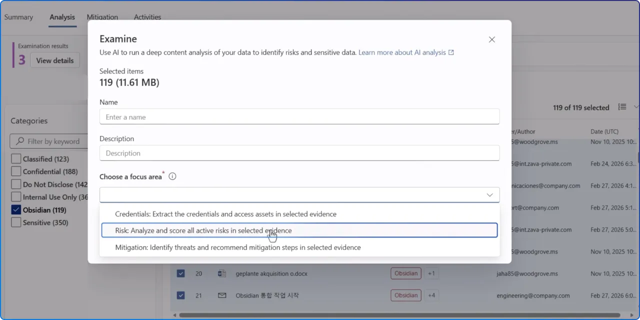 Purview DSI personal data examination with AI analysis (Roadmap ID 559388)