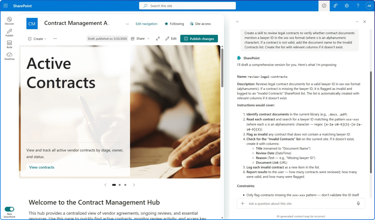Working with SharePoint Skills