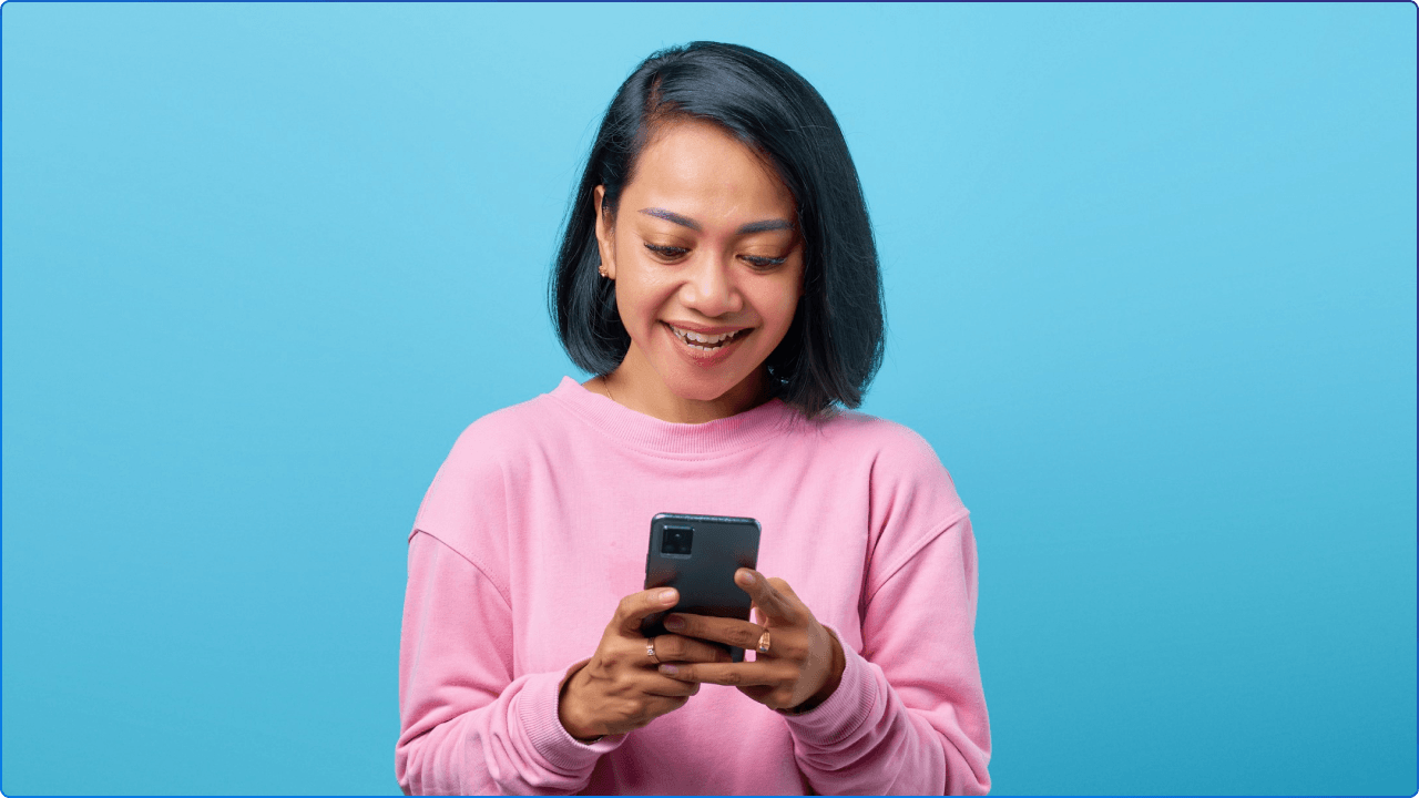A person working on their mobile phone