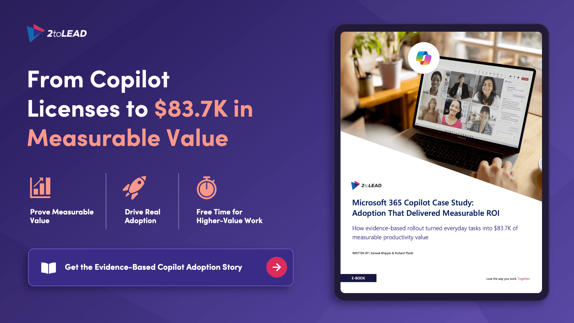 Everyone can access Copilot. Far fewer can prove it's working. See how 2toLead helped a global nonprofit turn licences into 1,115.6 hours saved, $83.7K in productivity value, and a 4.5-month payback, with the evidence leadership needed before scaling.