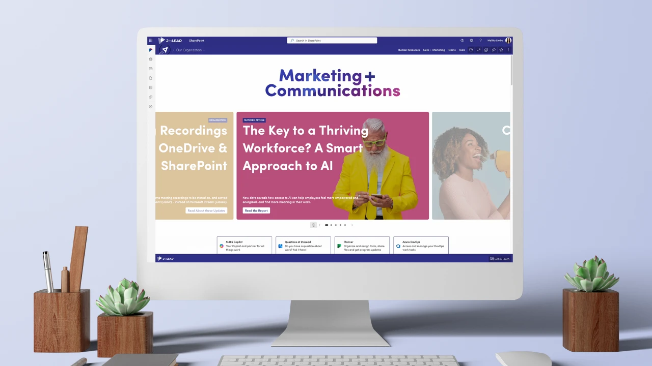 SharePoint hackathon recap: how our team used out-of-the-box web parts, flexible sections and Viva Engage Q&A to build engaging pages without custom code.