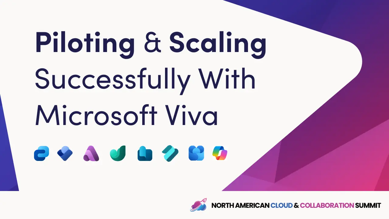 Microsoft Viva pilot and scaling strategies: build an enterprise roadmap, recruit champions and managers, gather feedback, and tie employee passion to goals.