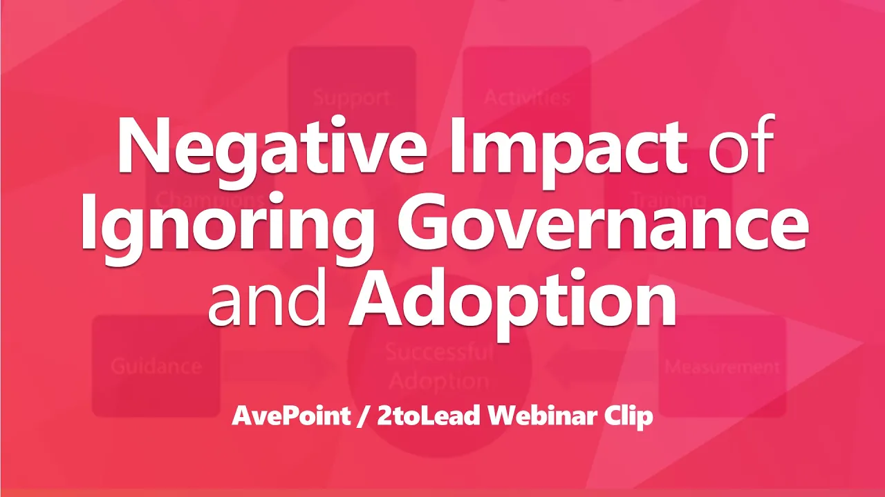 Digital workplace governance and adoption are never done. This video covers treating adoption as a service, reaching underserved groups and advancing both.