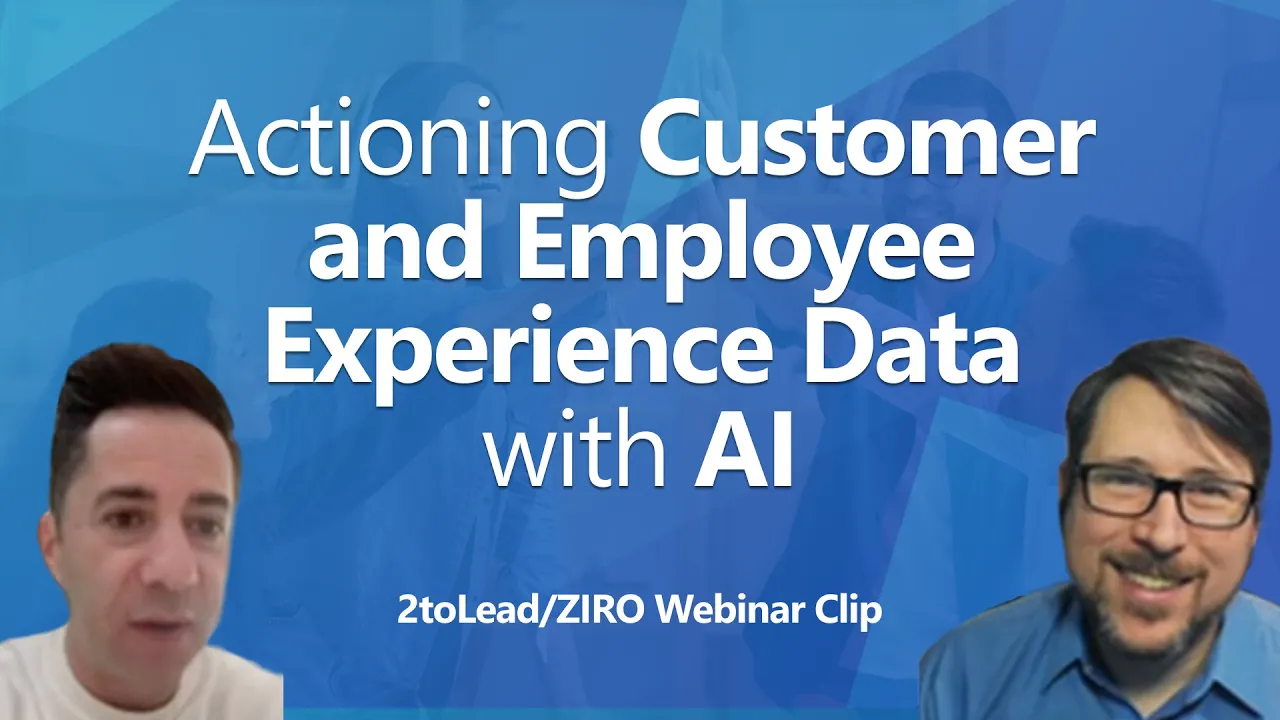 Customer and employee experience data holds untapped value. ZIRO's CEO and our CTO show how AI analyzes transcripts, chats and sentiment so teams act sooner.