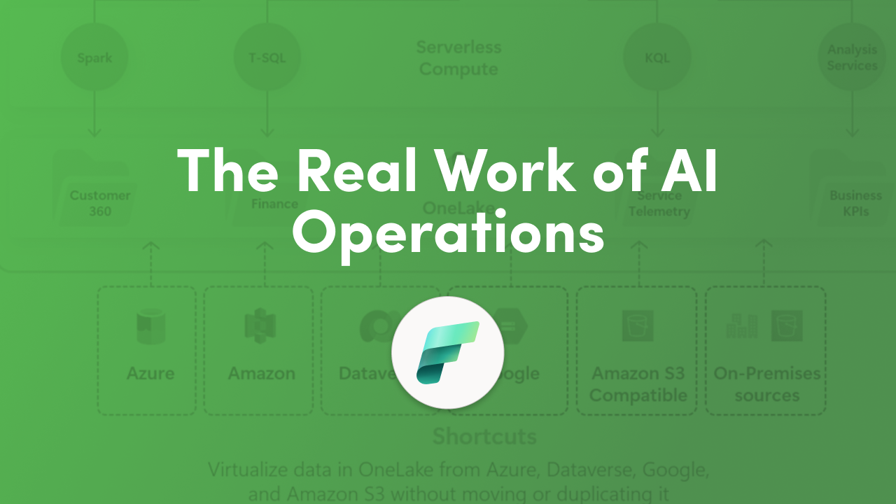 Operationalize agentic AI with Microsoft Fabric: capture prompts, tool calls and safety signals with Eventstreams and OneLake, and tie agent activity to value.