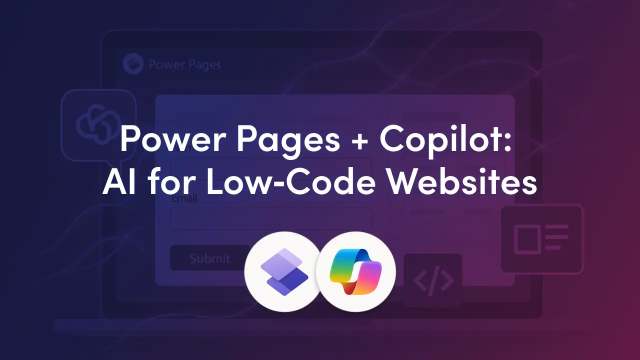 AI in Power Pages: how Copilot adds generated content, natural language to code, on-brand styling, personalized search and security to low-code websites.