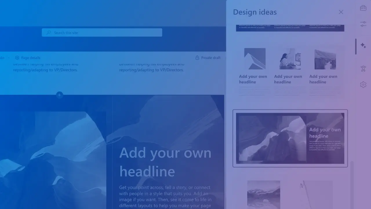 SharePoint Design Ideas uses AI to suggest layouts, images and formatting for pages. See key features, how to build a page with it and tips for better results.