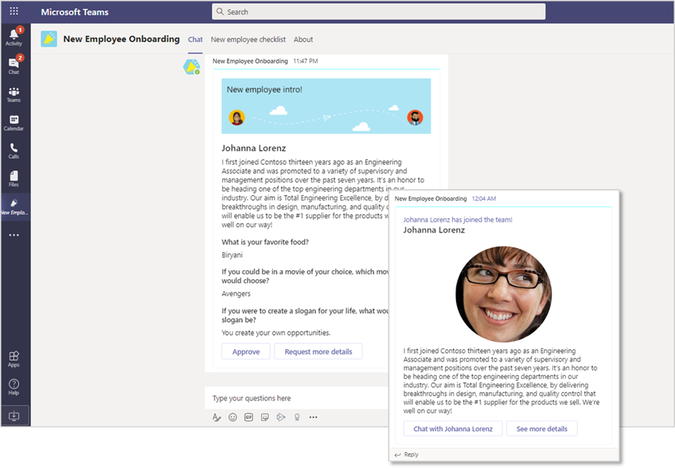 Microsoft Teams - New Employee Onboarding Assistance App