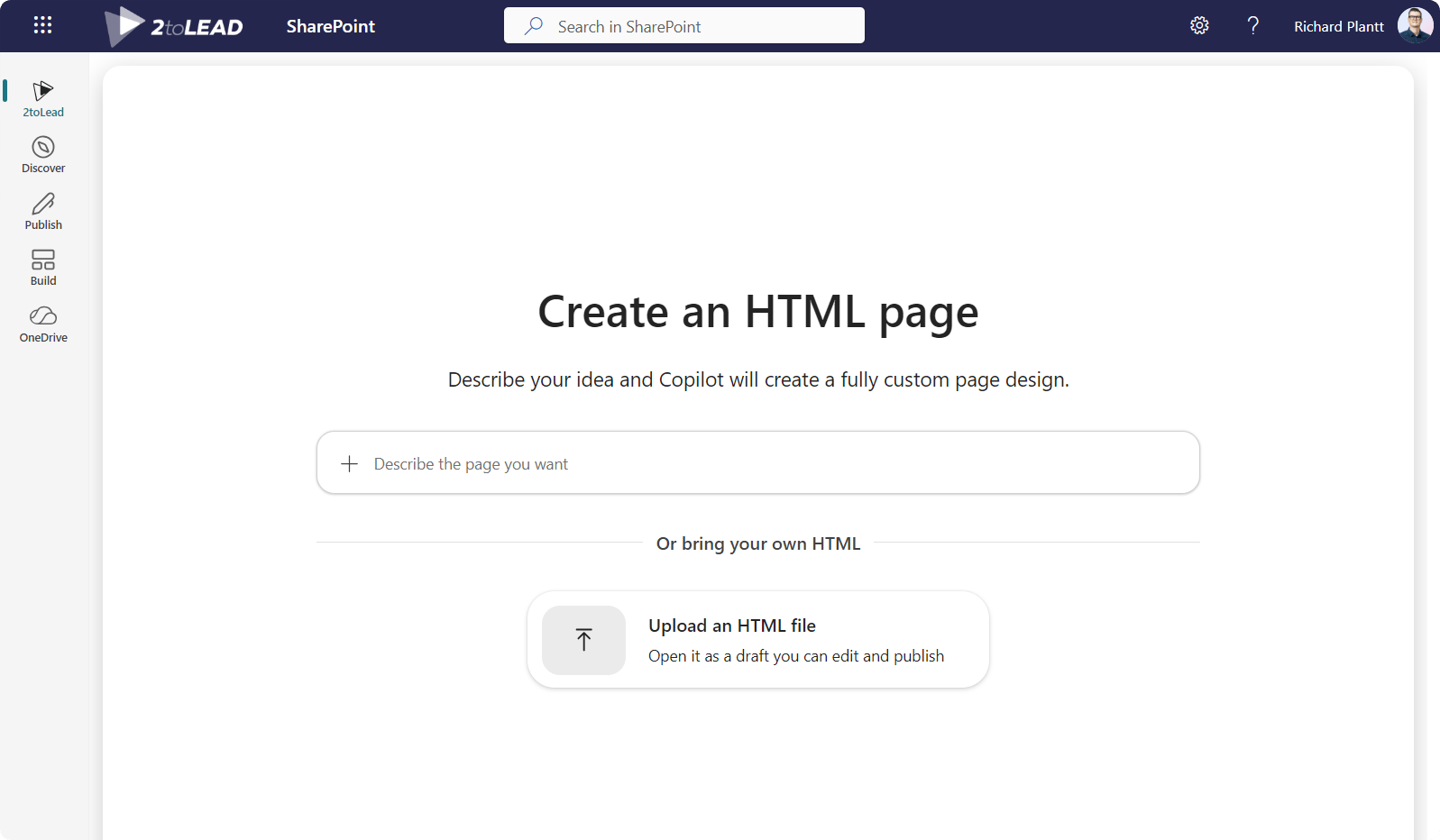 Create an HTML page