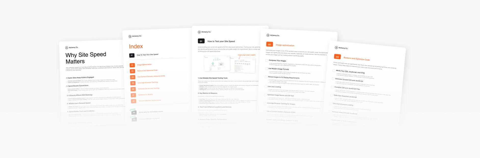 a preview image showing some of the pages from the site speed checklist guide