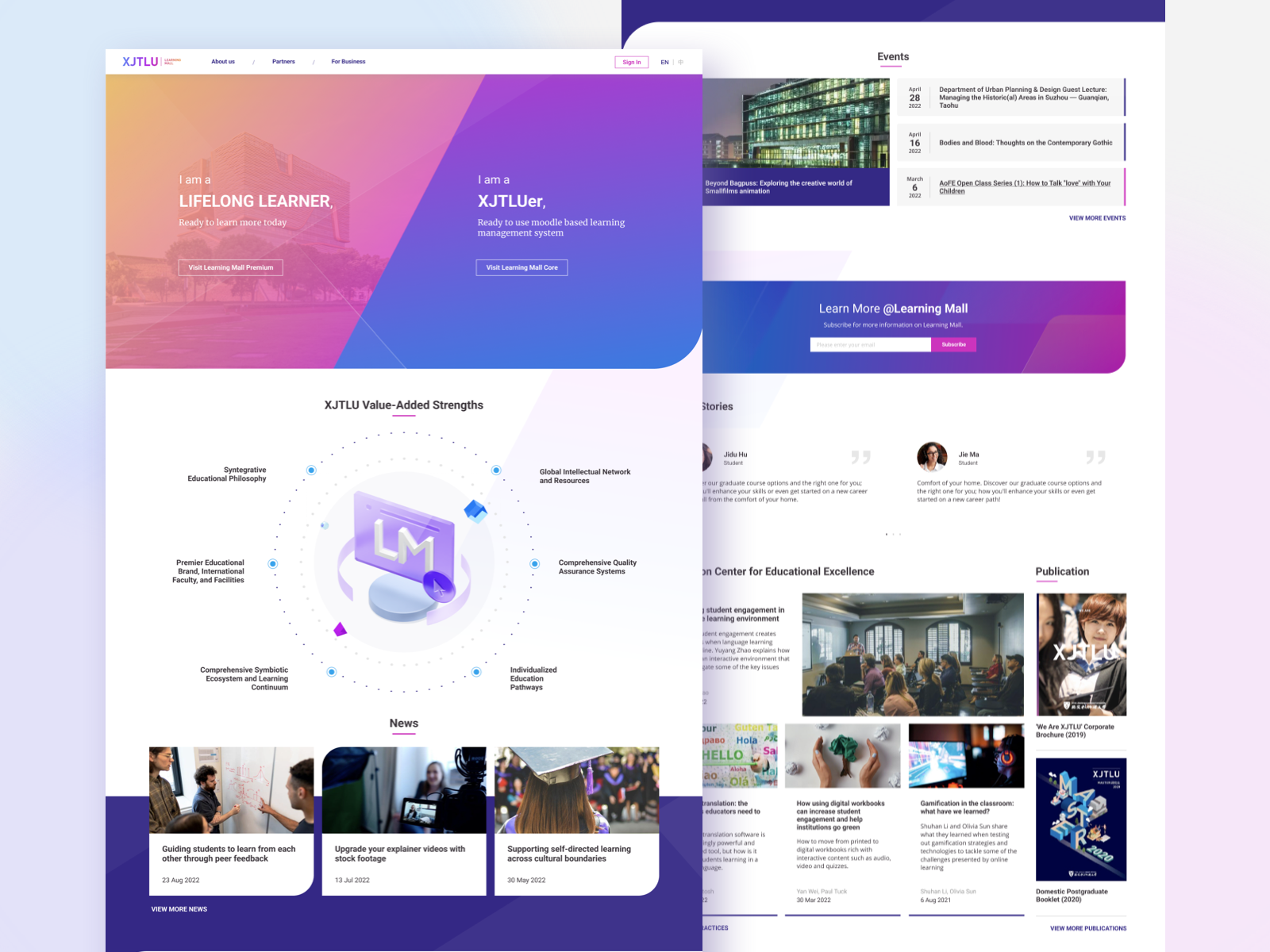 XJTLU Learning Mall Portal Page Web Design