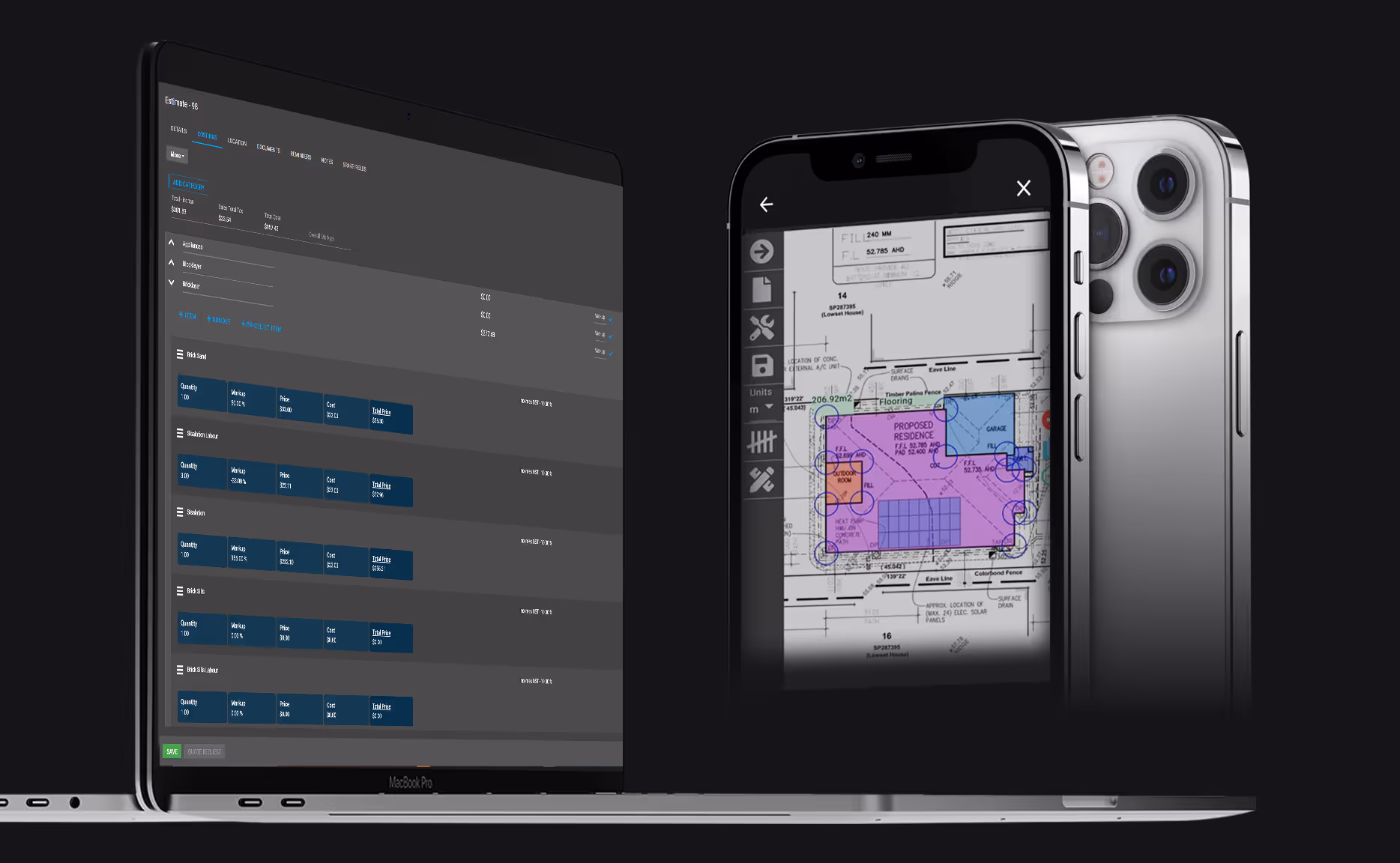 Takeoff and estimate on mobile device