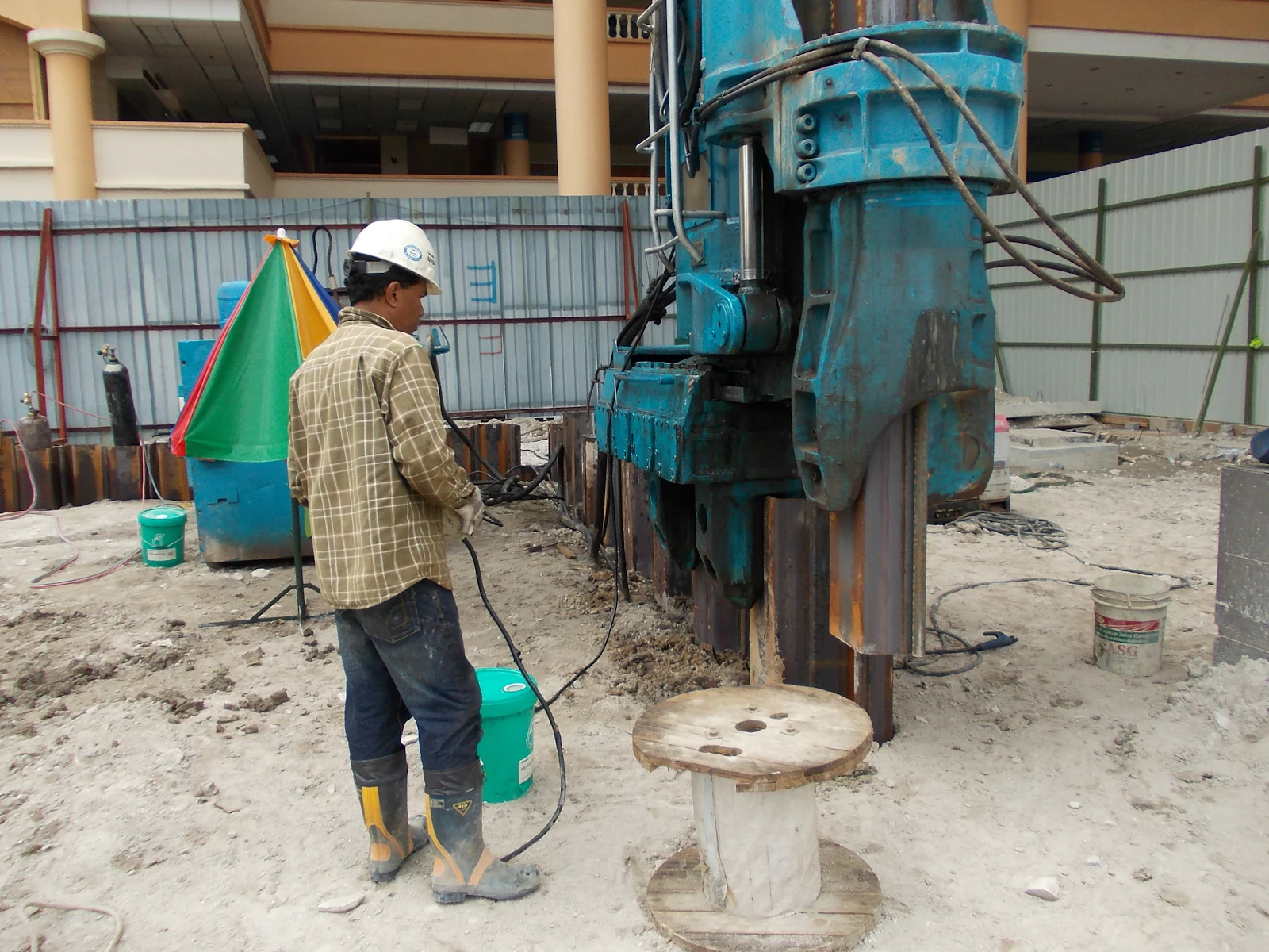 concrete and pump in construction work